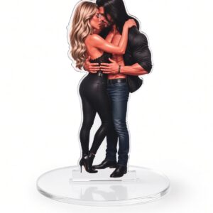 Acrylaufsteller Alice und Matt aus der Wonderland-Reihe, 15 cm hoch aus klarem Acryl mit Standfuß